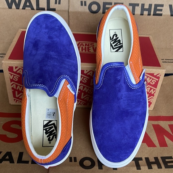 Vans Classic Slip On P&C Royal Blue/ Apricot Buff sneakers WMNS - Picture 13 of 16